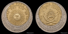 Argentina. Error. 1 Peso 1995. Huevo frito