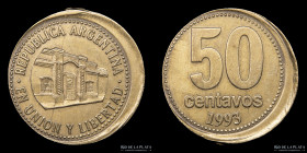 Argentina. Error. 50 Centavos 1993. Descentrada