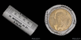 Argentina. 1 Peso 2001. Urquiza. Roll de 25. BCRA