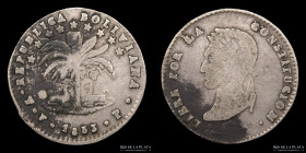 Bolivia. 1 Sol 1855 F PAZ. Bolivar. KM120