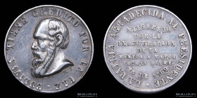 Bolivia 1869. Medalla Con la Maquinaria a vapor