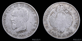 Bolivia. 1879. Natalicio del Presidente Daza. Variante V invertida. RTB 407