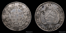 Bolivia. 1 Boliviano 1866 FP. KM152.2