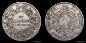 Bolivia. 1 Boliviano 1870 ER. KM155.1