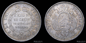 Bolivia. 50 Centavos 1873 FE. KM161.2
