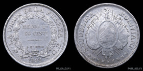 Bolivia. 50 Centavos 1898 CB. KM161.5