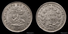 Bolivia. 5 Centavos 1876. Cochabamba. Gumucio