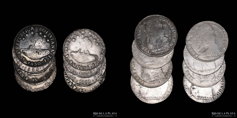 Bolivia. Lote x8. 4 Soles 1830 JL. Plata. A estudiar

Nota: Todos los precios ...