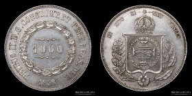 Brasil. Pedro II. 1000 Reis 1858. KM 465