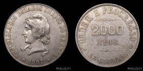Brasil. 2000 Reis 1907. KM508