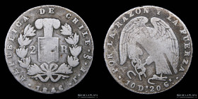 Chile. 2 Reales 1846 IJ KM100