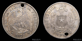 Chile. 1 Peso 1871. KM142.1