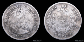 Chile. 1 Peso 1876. KM142.1