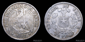 Chile. 1 Peso 1877. KM142.1