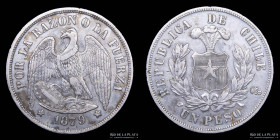 Chile. 1 Peso 1879. KM142.1