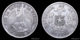 Chile. 1 Peso 1883. KM142.1