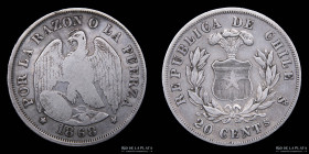 Chile. 20 Centavos 1868. KM138.1