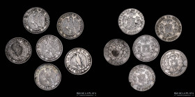 Chile. Lote x6. 20 Centavos 1866 a 1891