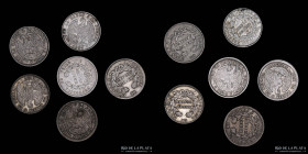 Chile. Lote x6. Medio Decimo 1879 a 1887