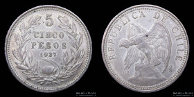 Chile. 5 Pesos 1927. KM173