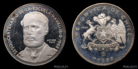 Chile. 5 Pesos 1968. Sesquicentenario Escuela Naval KM182