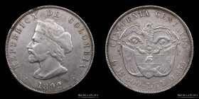 Colombia. 50 Centavos 1892. KM187