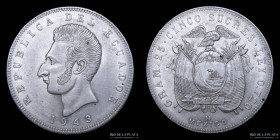 Ecuador. 5 Sucres 1943. KM79