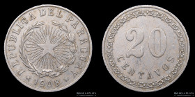 Paraguay. 20 Centavos 1908. KM11