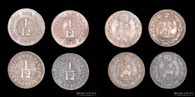 Paraguay. Lote x4. 1/12 Real 1845. KM1