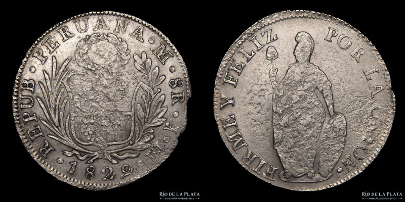 Perú. 8 Reales 1829 JM. Lima Mint. AG.903; 39.5mm; 25.75g. KM142.3 (F+)

Nota:...