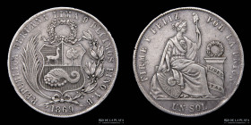 Peru. 1 Sol 1869 YB. KM196.3
