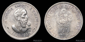 Peru. 100 Intis 1986. Mariscal Caceres. KM298