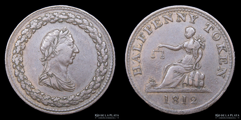 Canada. Thomas Halliday. 1/2 Penny token 1812. Cobre; 26.5mm; 8.37g. CCT LC-46 (...