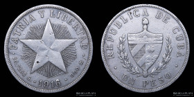 Cuba. 1 Peso 1916. KM15.2