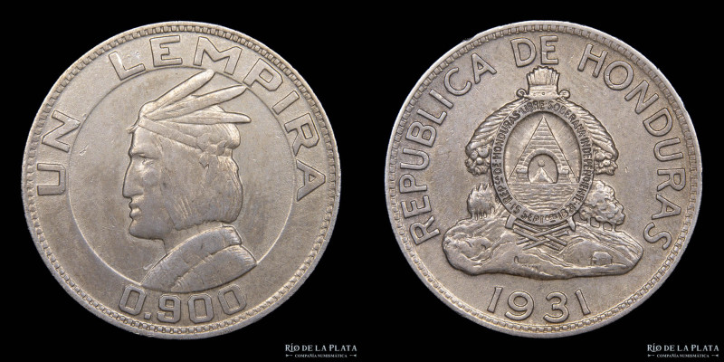 Honduras. 1 Lempira 1931. AG.900; 31mm; 12.56g. KM75 (VF+)

Nota: Todos los pr...