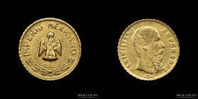 Mexico. Token. Maximiliano. 1 Peso 1865. Oro