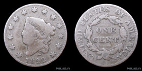 USA. 1 Cent 1822. Matron Head. KM45.1