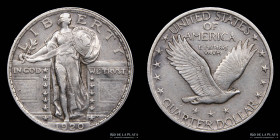 USA. Quarter Dollar 1920. Standing Liberty. KM145
