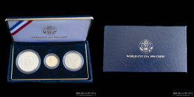 USA. 1994. Mint Set Conmemorativo Mundial de Futbol. Oro y Plata