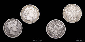 USA. Lote x2. Barber Quarter. 1893/1908