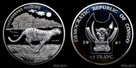 Congo (Rep Dem) 10 Francs 2007 Cheetah. Wildlife