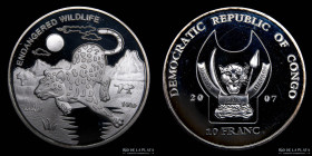 Congo (Rep Dem) 10 Francs 2007 Leopard. Wildlife