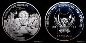Congo (Rep Dem) 10 Francs 2007 Lion. Wildlife