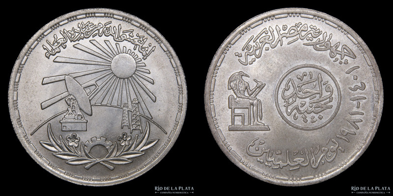 Egipto. 1 Libra 1981. Día de los científicos. AG.720; 35mm; 14.84g. KM522 (XF)
...