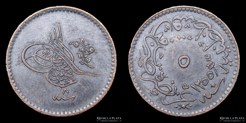 Imperio Otomano. Abdulmecid I (1839-1861AD). 5 Para 1255 (1846) Constantinopla. ...