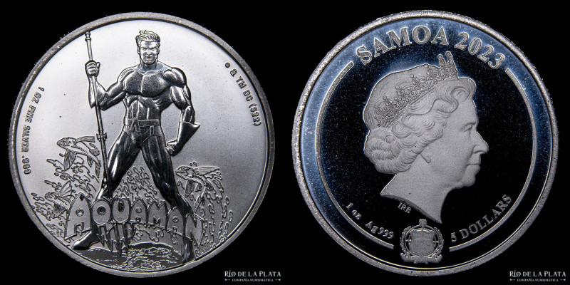 Samoa. 5 Dollars 2023. AG.999; 39mm; 31.1g. Solo 15000 emitidas. (Proof)

Nota...