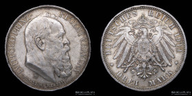 Alemania. Baviera. Leopoldo. 3 Mark 1911 D. KM998