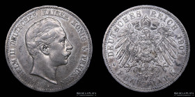 Alemania. Prusia. Wilhem II. 5 Mark 1907 A. KM523