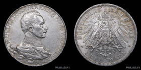 Alemania. Prusia. Wilhem II. 3 Mark 1913 A. KM535