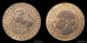 Alemania. Weimar. Westfalen Notgeld. 100 Mark 1922
